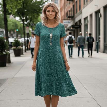 Vestido midi geométrico para vacaciones