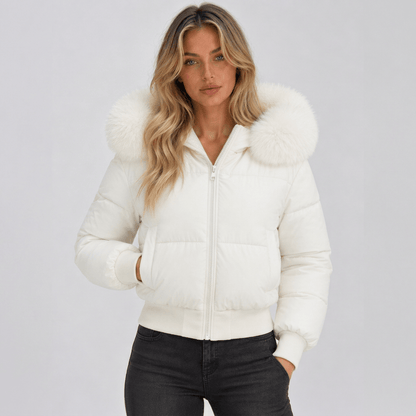 Romy white jacket, front view