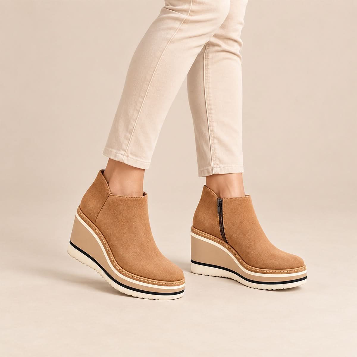 Platform Side-Zip Ankle Boots