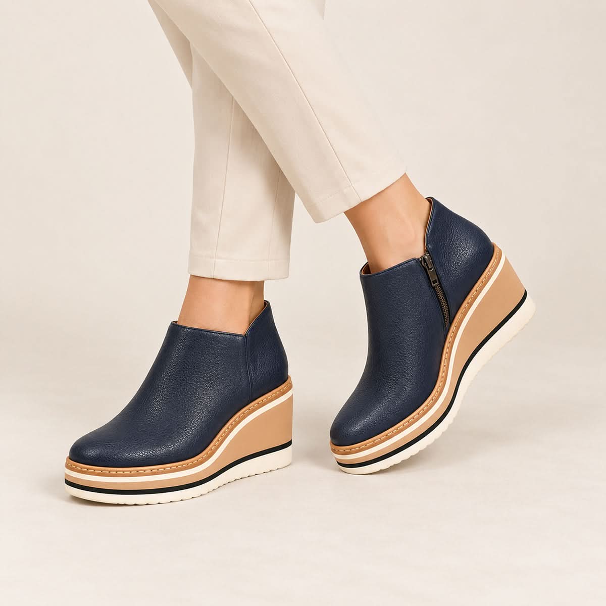 Platform Side-Zip Ankle Boots