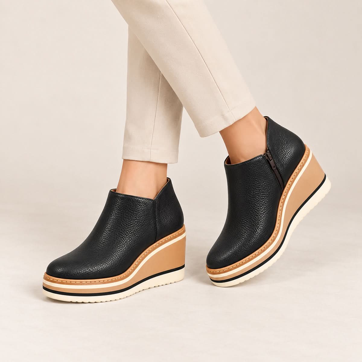 Platform Side-Zip Ankle Boots