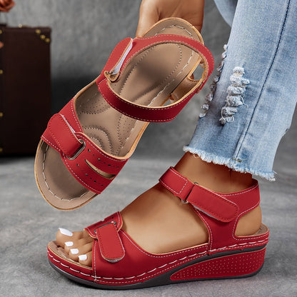 Adjustable Strap Wedge Sandals