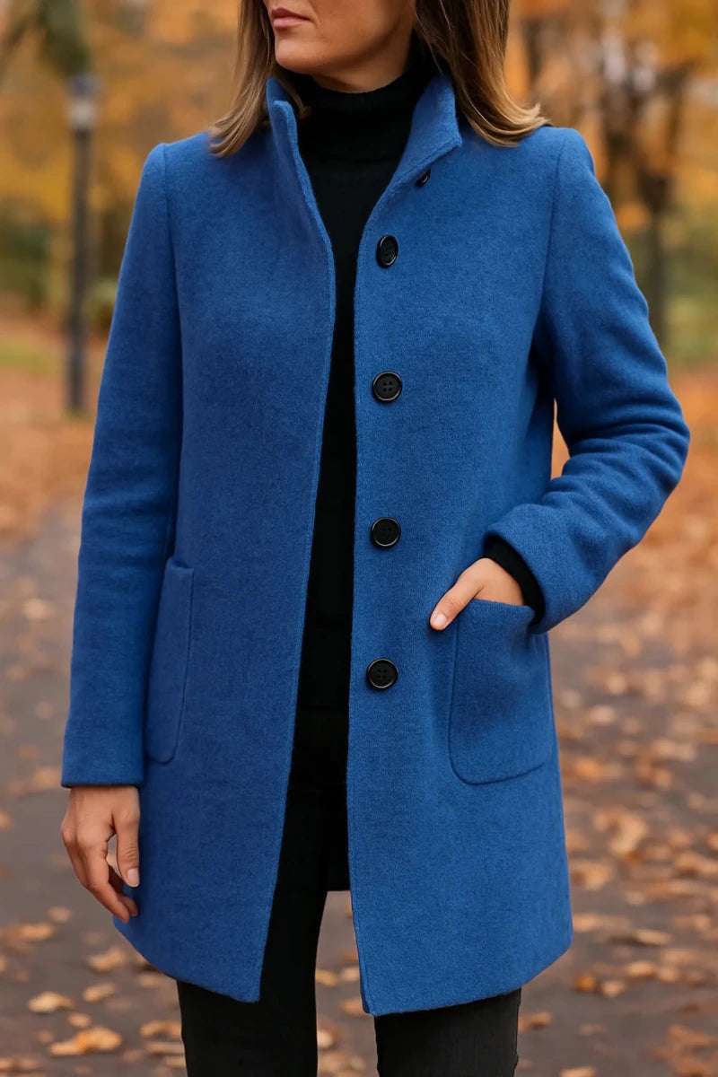 Classic Button Front Longline Collared Coat