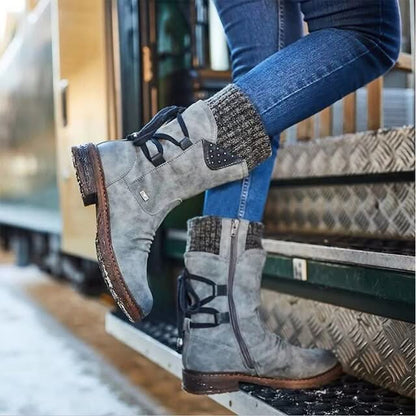 Winterstiefel für Damen mit Reißverschluss