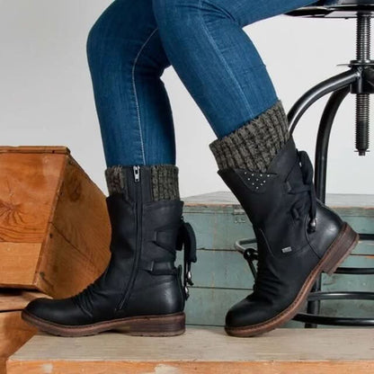 Winterstiefel für Damen mit Reißverschluss