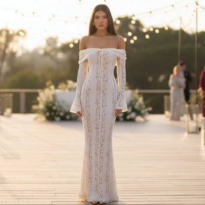Maxikleid mit schulterfreiem Ausschnitt  