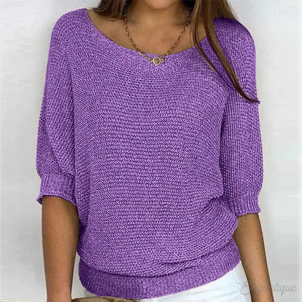 Versatile Half Sleeve Sweater for Everyday Elegance
