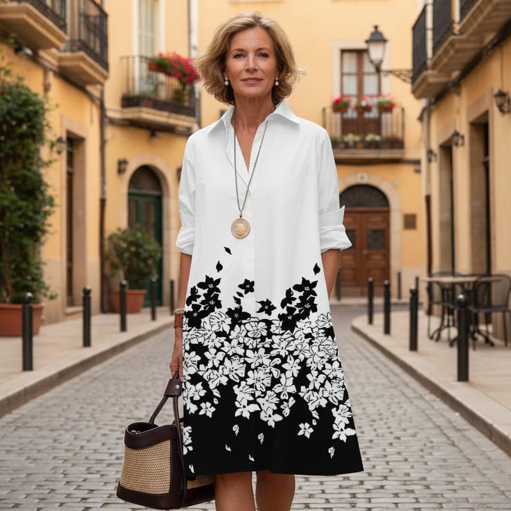 Relaxed Fit Collared Midi Shirt Dress