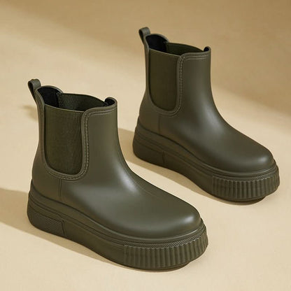 Weather-Ready Chelsea Platform Ankle Boots