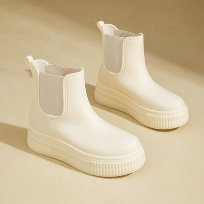 Weather-Ready Chelsea Platform Ankle Boots