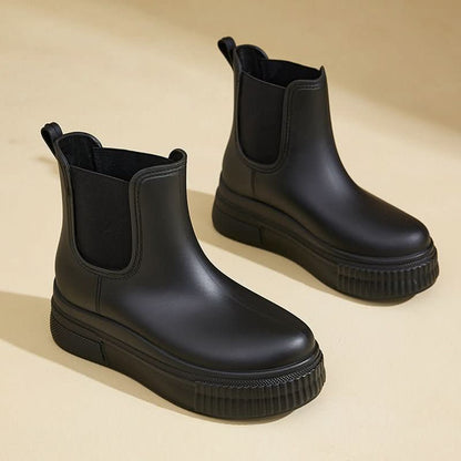 Weather-Ready Chelsea Platform Ankle Boots