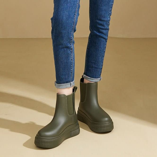 Weather-Ready Chelsea Platform Ankle Boots