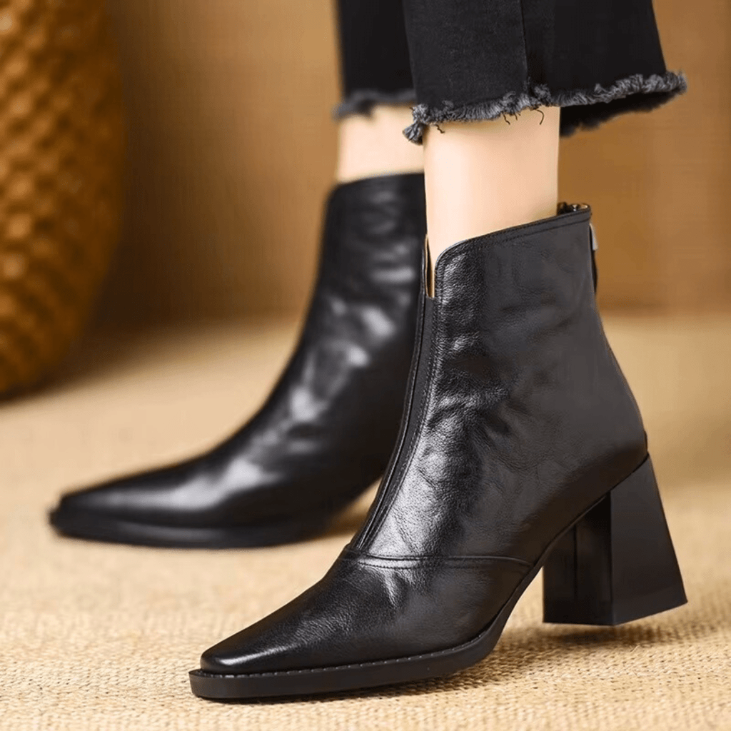 Elegant Mid Heel Ankle Boots