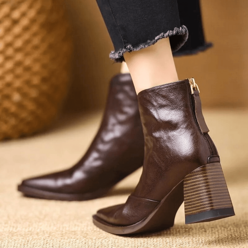 Elegant Mid Heel Ankle Boots