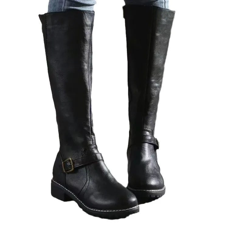 Orthopedic Buckle Leather Boots