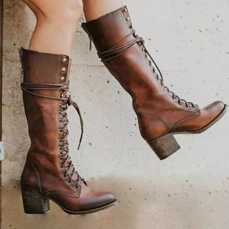 Orthopedic Leather Lace Up Boots