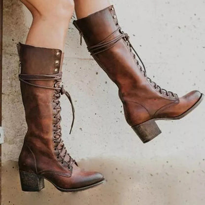 Orthopedic Leather Lace Up Boots