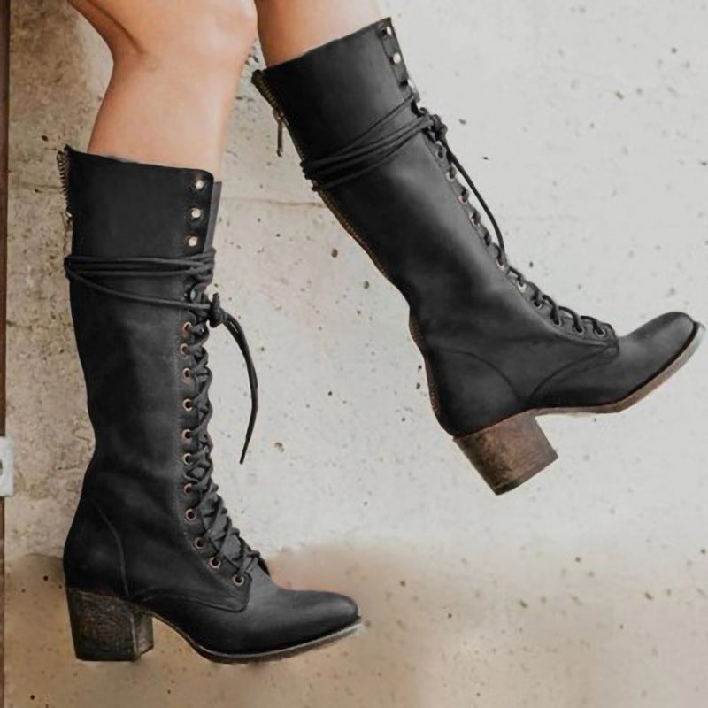 Orthopedic Leather Lace Up Boots