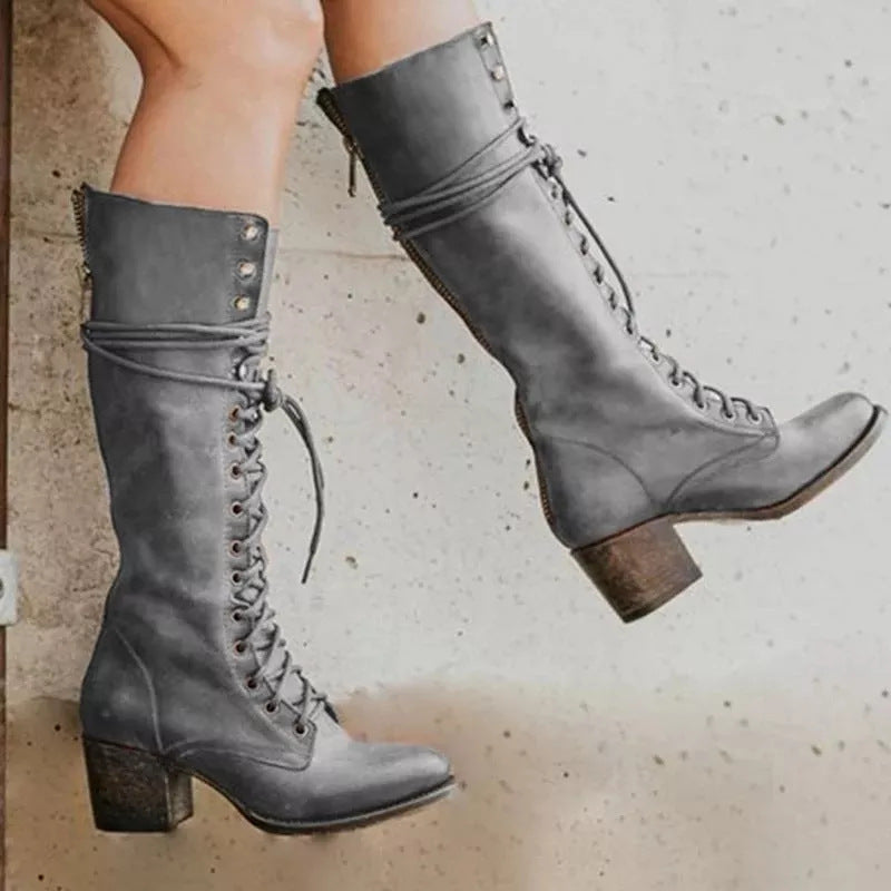 Orthopedic Leather Lace Up Boots