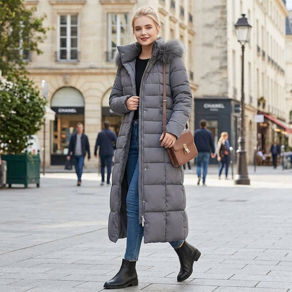 Elegant Belted Puffer Coat for Chic Cold Weather Style