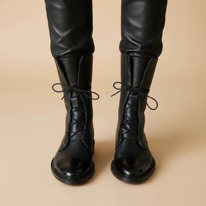 Edgy Leather Ankle Boots