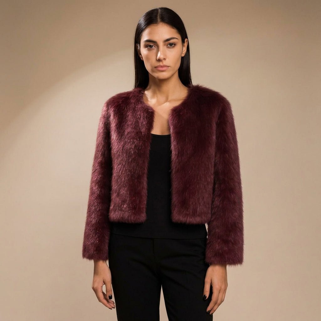 Lyra | Women's Winter Cropped Faux Fur Jacket