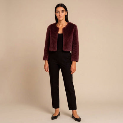 Lyra | Women's Winter Cropped Faux Fur Jacket