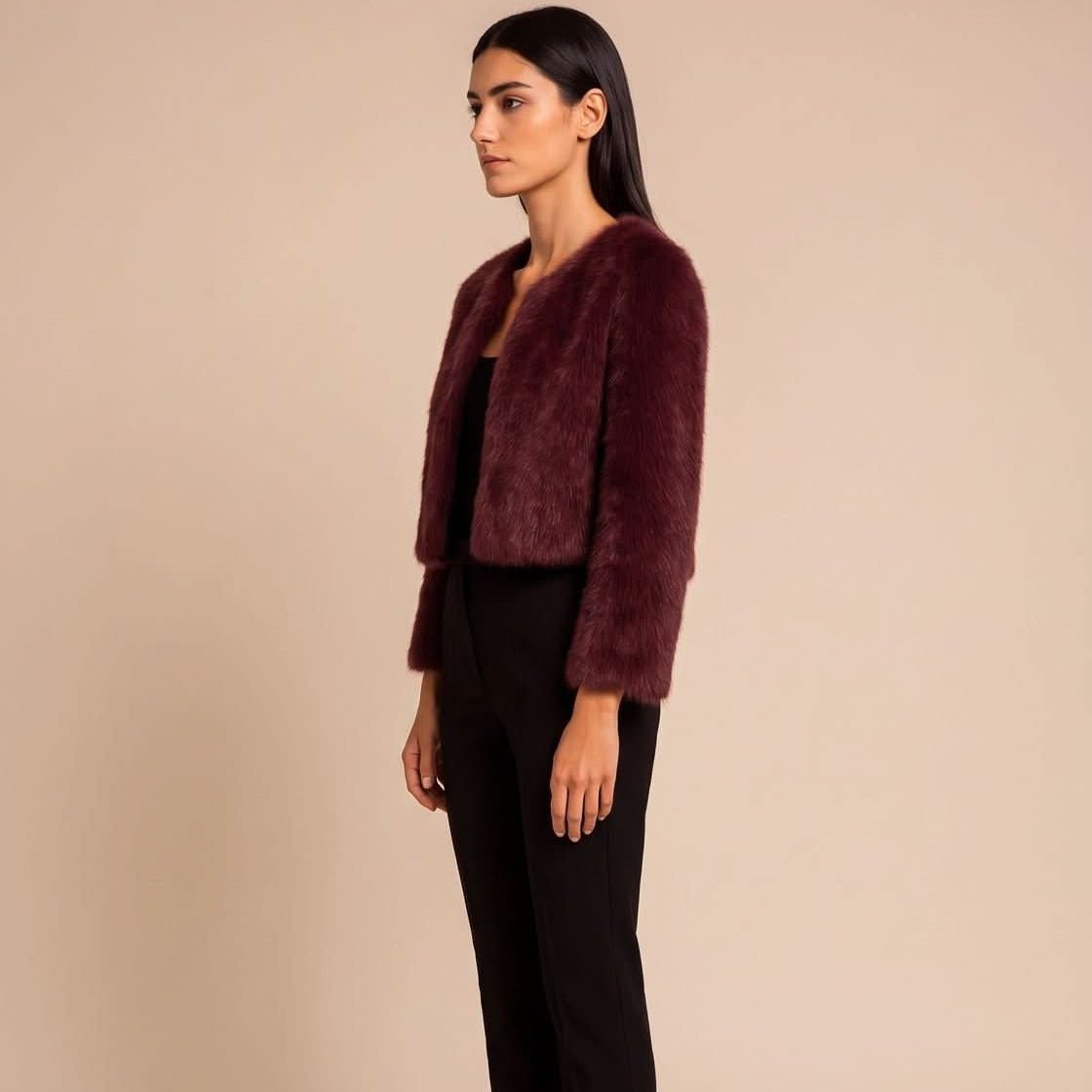 Lyra | Women's Winter Cropped Faux Fur Jacket