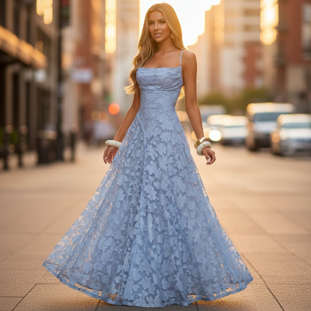 Spaghetti Straps Floral A-Line Dress