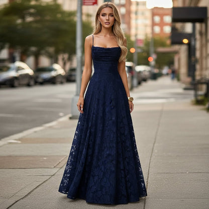 Spaghetti Straps Floral A-Line Dress