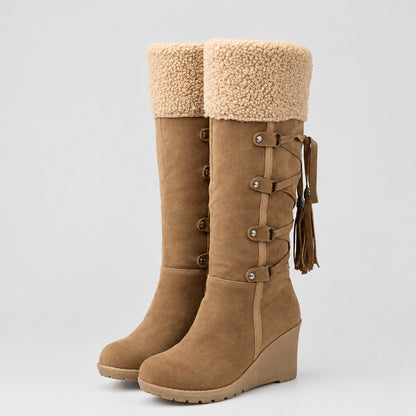 Wedge Heel Knee-High Winter Boots