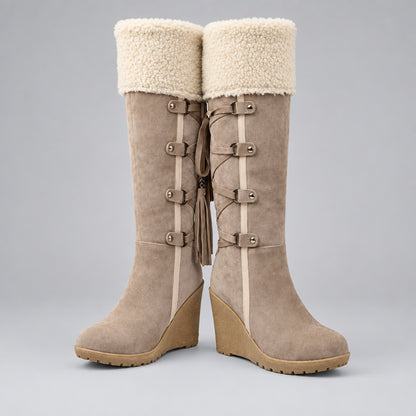 Wedge Heel Knee-High Winter Boots
