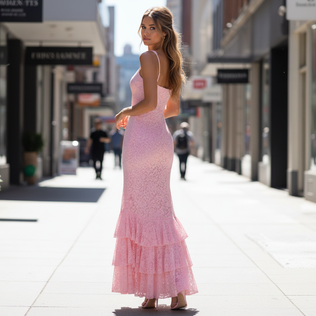 Maxikleid mit hohem Schlitz